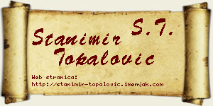 Stanimir Topalović vizit kartica